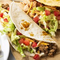 Ground Beef Taco with Soft Shell